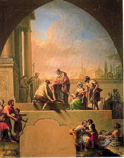 Francisco Bayeu Charity of Saint Elladius of Toledo, oil painting by Francisco Bayeu. Cathedral of Toledo cloister china oil painting image